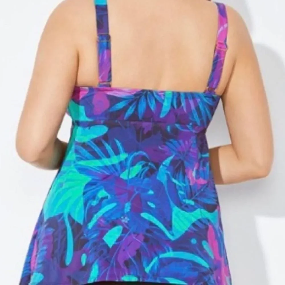 Swimsuit for all Blue Leaves Tankini Swim Top 8